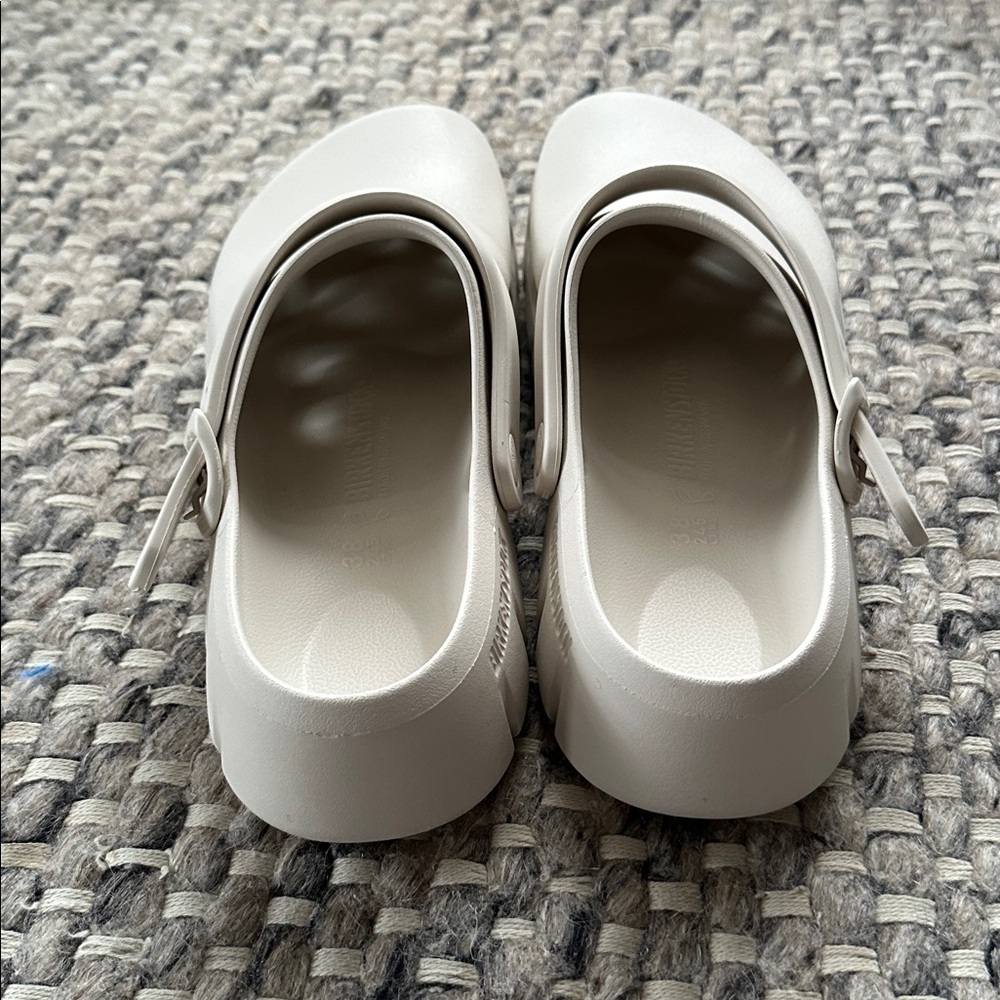Birkenstock Slide on Clog with Strap in Eggshell (Birki Flow) - Picture 10 of 15